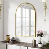 SCWF-GZ 24x36 Arch Mirror Rectangle Full Length Wall Mounted Hanging or Against Wall Metal Aluminum Alloy Frame Dressing Make-up Mirrors for Entryway Bedroom Bathroom Living Room 24 36 inch Gold view 1