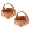 2 Pcs Wedding Basket Weaving Basket Wooden Storage Woven Handheld Tote s Handheld Wooden Wood Storage Picnic Woven Container view 1