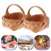 2 Pcs Wedding Basket Weaving Basket Wooden Storage Woven Handheld Tote s Handheld Wooden Wood Storage Picnic Woven Container view 2