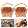 2 Pcs Wedding Basket Weaving Basket Wooden Storage Woven Handheld Tote s Handheld Wooden Wood Storage Picnic Woven Container view 4