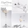 VARLKA Wedding Cake Knife and Server Set, Mr and Champagne Flutes with Wedding Cake Cutting Set for Bride and Groom Toasting (Clear) view 2