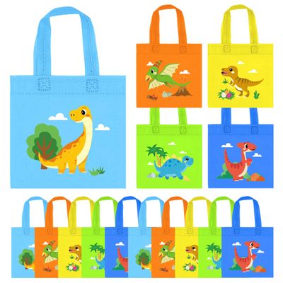 20 Pack Dinosaur Party Favor Bags Animal Birthday Party Decorations Return Gifts for Kids Birthday with 5 Style Dinosaurs for Candy Treat Goodies Gift Bags Boys Kids Dino Theme Party Supplies (BOY)