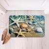 Coastal Beach Ocean Kids Bathroom Rugs Starfish Seashell Conch Bath Mats for Bathroom for Children Tropical Nature Theme Decor Bath Rugs for Shower Tub Sea Creatures Bathroom Accessories 20"x32" view 2