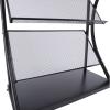 4-Layer Newspaper Rack Floor-Standing Magazine Rack Book Rack Information Rack Storage Rack Display Rack for Displaying Books Impurities Newspapers Periodicals(Black) view 4