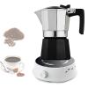 Aluminum Stovetop Espresso Maker,2-Cup(3 Oz - 90 Ml) Moka Pot,for Gas or Electric Stove Top,Classic Italian and Cuban Coffee Percolator,for Coffee Latte Mocha Cappuccino Macchiato,Black-2-Cup/800W view 1