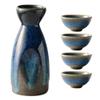 1set Ceramic Sake Pot Assorted Sake Cups Traditional Japanese Style for Home and Restaurants Smooth Rim Design for Comfortable Use view 1