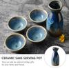 1set Ceramic Sake Pot Assorted Sake Cups Traditional Japanese Style for Home and Restaurants Smooth Rim Design for Comfortable Use view 2