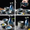1set Ceramic Sake Pot Assorted Sake Cups Traditional Japanese Style for Home and Restaurants Smooth Rim Design for Comfortable Use view 3