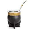 Cuopru 304 Stainless Steel Argentina Imperial Yerba Mate Cup With Straw Tea Gourd Mug One Bombilla Mate (Straw) a Cleaning Brush (Black) view 1