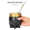 Cuopru 304 Stainless Steel Argentina Imperial Yerba Mate Cup With Straw Tea Gourd Mug One Bombilla Mate (Straw) a Cleaning Brush (Black) view 4