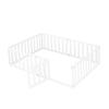 SOFTSEA Full Toddler Floor Bed with Fence, Low to Ground Floor Bed with Rails Full Platform Bed Frame for Kids Toddlers, Spring Needed view 4