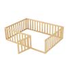 SOFTSEA Floor Bed with Rails, Low to Ground Full Size Floor Bed Frame for Toddlers Kids, Spring Needed view 4