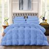 100% Organic Cotton 5 Piece Baffle Box Stitched Pinch Pleated Olympic Queen Comforter Set Lightweight Soft 600 GSM Sky Blue Duvet Insert Olympic Queen (98'' x 98'') view 1