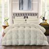100% Organic Cotton 3 Piece Baffle Box Stitched Pinch Pleated Queen Comforter Set Lightweight Soft 600 GSM Ivory Duvet Insert Queen (88'' x 92'') view 1