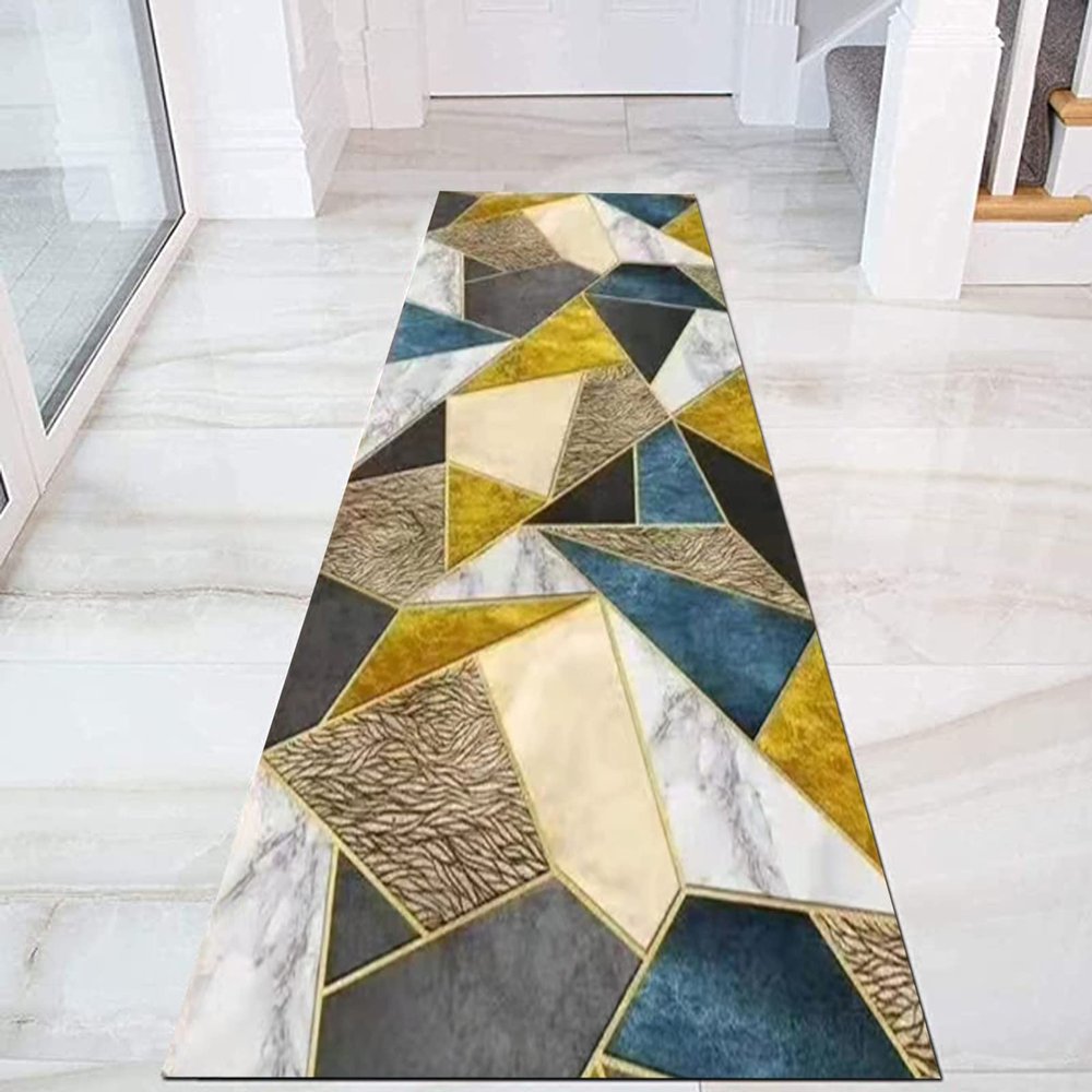 Geometric Patterns Hallway Runner Rug, 100cm/1.5m/2m/2.5m/300cm/350cm/4m/5m/6m Long Carpets Runner Corridor/Kitchen/Entryway Washable Area Rug (Size : 2.3 ft x 8.2 ft)
