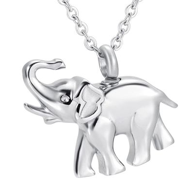 BIAIHQIE Stainless Steel Cute Elephant Eternity Keepsake Pendant Jewelry Memorial Funeral Ashes Holder Locket Pendant Urn