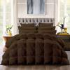 100% Organic Cotton 1 Piece Baffle Box Stitched Pinch Pleated Twin XL Comforter Set Lightweight Soft 600 GSM Chocolate Duvet Insert Twin-XL (68'' x 90'') view 1