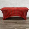 YOUR CHAIR COVERS Rectangular Spandex Table Covers 6ft Fitted Tablecloth Wedding Event Patio Decorations Elastic Fabric Stretch Tables Cover for 6 ft Folding Table (Red Buffalo Plaid) view 2