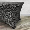YOUR CHAIR COVERS Black & Silver Marbling 6ft Rectangular Spandex Fitted Tablecloth Wedding Event Patio Decorations Elastic Fabric Stretch Cover view 3