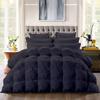 100% Organic Cotton 1 Piece Baffle Box Stitched Pinch Pleated Olympic Queen Comforter Set Lightweight Soft 600 GSM Black Duvet Insert Olympic Queen (98'' x 98'') view 1