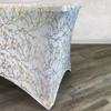 YOUR CHAIR COVERS - 6ft White and Gold Marbling Rectangular Spandex Fitted Fabric Wedding Event Patio Decor Elastic Stretch Linen for 6ft Folding Table view 3