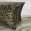 YOUR CHAIR COVERS Rectangular Spandex Table Covers 6ft Fitted Tablecloth Wedding Event Patio Decorations Elastic Fabric Stretch Tables Cover for 6 ft Folding Table (Black & Gold Marbling) view 3