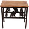 Furniture Barn USA Burnt Sienna and Stain Bench with Bear Accent view 1