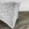 YOUR CHAIR COVERS - 6ft White and Silver Marbling Rectangular Spandex Table Covers Fitted Tablecloth Wedding Event Patio Decorations Elastic Fabric Stretch for Folding Table view 3