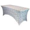 YOUR CHAIR COVERS Rectangular Spandex Table Covers 8ft Fitted Tablecloth Wedding Event Patio Table Decorations Elastic Fabric Stretch Table Covers for 8 ft Folding Table (White and Gold Marbling) view 1