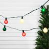 Frosted G50 Globe Indoor Outdoor Patio Light Set - 9' Green Wire - 10ct view 2