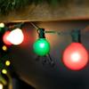 Frosted G50 Globe Indoor Outdoor Patio Light Set - 9' Green Wire - 10ct view 3