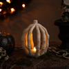 LED Lighted Skeleton Pumpkin Halloween Decoration - 6.25" view 2