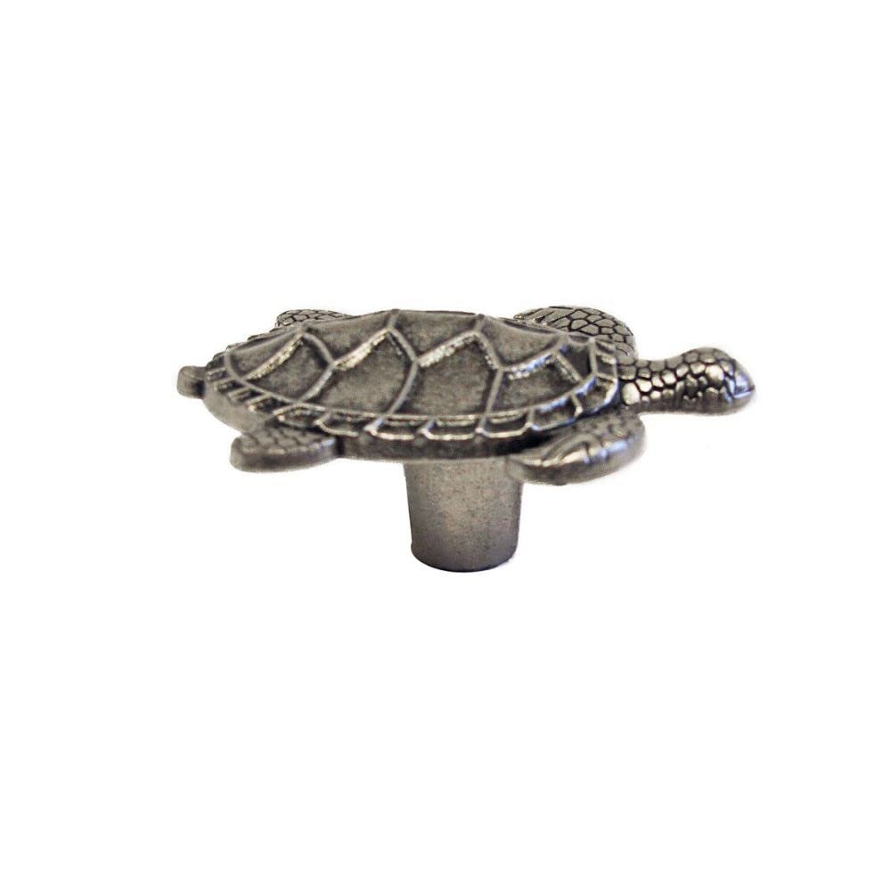 1 Pcs Silver Sea Turtle Metal Dresser Cabinet Drawer Knob Pull Hardware Beach Decor