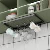 6 slots Wine Glasses Rack, Under Cabinet Stemware Hanger, glass cup Storage Hanger for Cabinet Kitchen Bar, Screw Install (Size : 60 * 22.5 * 6cm) view 4