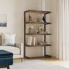SIMPLIHOME Erina SOLID ACACIA WOOD and Metal 66 inch x 36 inchRectangle Modern Industrial Bookcase in Distressed Golden Wheat for the Living Room, Study Room and Office view 2