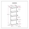 SIMPLIHOME Erina SOLID ACACIA WOOD and Metal 66 inch x 36 inchRectangle Modern Industrial Bookcase in Distressed Golden Wheat for the Living Room, Study Room and Office view 3