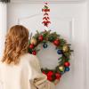 WKHOMEDECO 2 Pack Candy Cane Snowman Wreath Hangers for Front Door,Christmas Decoration Metal Over The Door Single Wreath Hook Ornament Door Wreath Hanger,Door Hanger for Wreath Front Door view 2