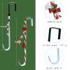 WKHOMEDECO 2 Pack Candy Cane Snowman Wreath Hangers for Front Door,Christmas Decoration Metal Over The Door Single Wreath Hook Ornament Door Wreath Hanger,Door Hanger for Wreath Front Door view 3