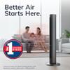 Lasko Oscillating All Season Tower Fan and Space Heater in One for Home with Adjustable Thermostat, Overheat Protection, 4 Fan Speeds, 3 Heat Settings and Remote, 42 Inches, 1500W, Gray, FH515 view 2
