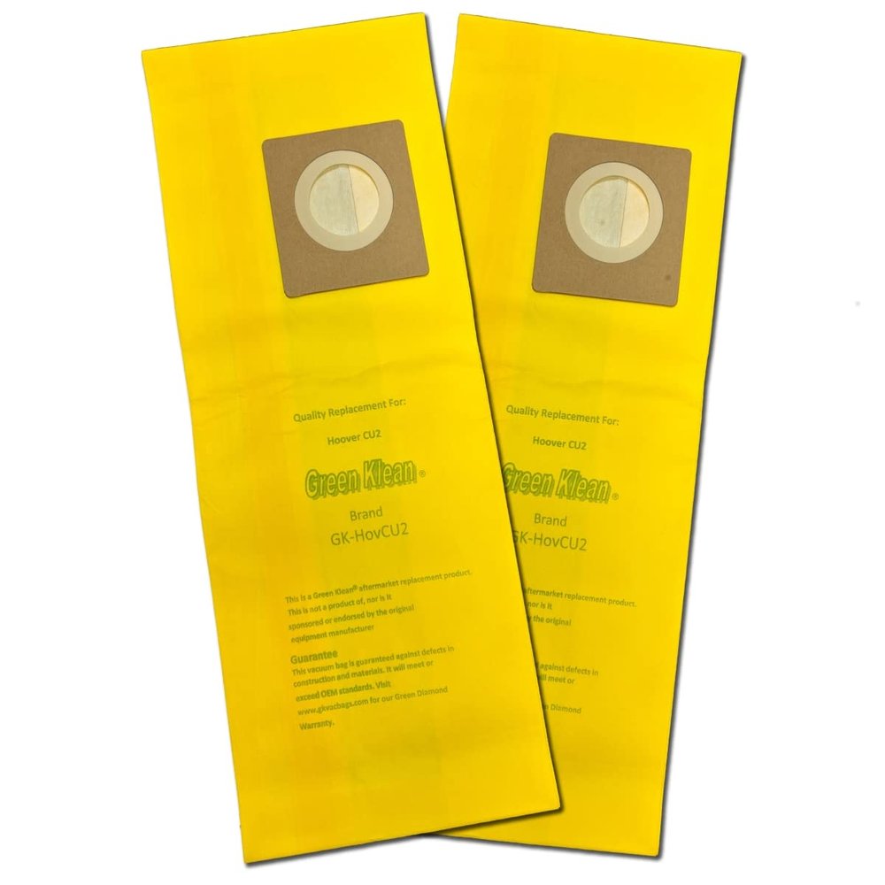 Green Klean GK-HovCU2 Hoovr Hushtone CH54013 CH54015 CH54113 CH54115 Type CU2 2 Ply Allergen Replacement Vacuum Bags - Pack of 100