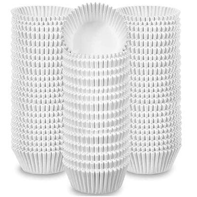 1500 Jumbo Cupcake Muffin Liners 2 1/4" X 1 7/8" | Large Tall White Fluted Baking Cups Cupcake Liners