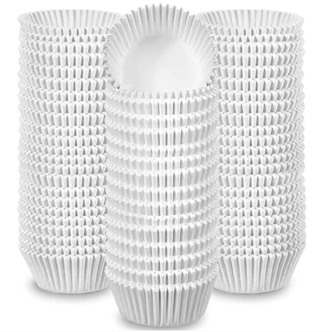 1500 Jumbo Cupcake Muffin Liners 2 1/4" X 1 7/8" | Large Tall White Fluted Baking Cups Cupcake Liners