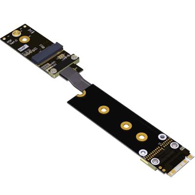 QJJ M.2 NVME Key M to M.2 WiFi Key A.E Extension Cable (30cm, R45SF)