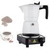 Aluminum Stovetop Espresso Maker,4-Cup(5 Oz - 160 Ml) Moka Pot,for Gas or Electric Stove Top,Classic Italian and Cuban Coffee Percolator,for Coffee Latte Mocha Cappuccino Macchiato,White-2-Cup/500W view 1