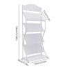 DYRABREST 4-Layer Iron Floor-Standing Magazine Rack Display Stand Newspaper Rack Display Rack Manual Book Rack Brochures or Documents in Exhibitions, Shopping Malls, Hospitals, Offices (White) view 3