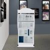 DYRABREST 4-Layer Iron Floor-Standing Magazine Rack Display Stand Newspaper Rack Display Rack Manual Book Rack Brochures or Documents in Exhibitions, Shopping Malls, Hospitals, Offices (White) view 4