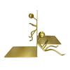 Ottimo Heavy Duty Metal Unique Office Desk Bookends for use as Bookshelf Decor, Home, Office or Kitchen Shelves. Unique, Cute and Decorative Book Stopper to Hold Books, Great Gift Idea (Gold) view 1
