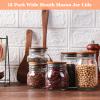 12Pack Wide Mouth Mason Jar Lids Acacia Wooden Storage Canning Jar Lids Ball Jars Bamboo Wooden Lids with Airtight Silicone Seal, Brown view 2