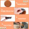 12Pack Wide Mouth Mason Jar Lids Acacia Wooden Storage Canning Jar Lids Ball Jars Bamboo Wooden Lids with Airtight Silicone Seal, Brown view 3