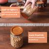 12Pack Wide Mouth Mason Jar Lids Acacia Wooden Storage Canning Jar Lids Ball Jars Bamboo Wooden Lids with Airtight Silicone Seal, Brown view 4